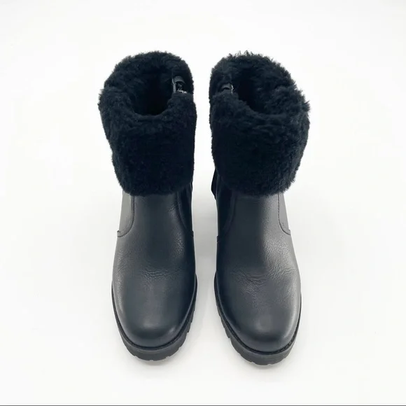 Ugg Elisiana Leather Boots in Black Size 5 - Picture 4 of 9